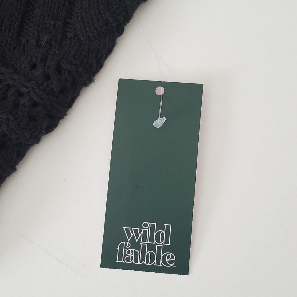 Wild Fable Black Boho Crochet Knit Crop Tank Top XS Festival Beach Hippie NWT - Picture 10 of 11